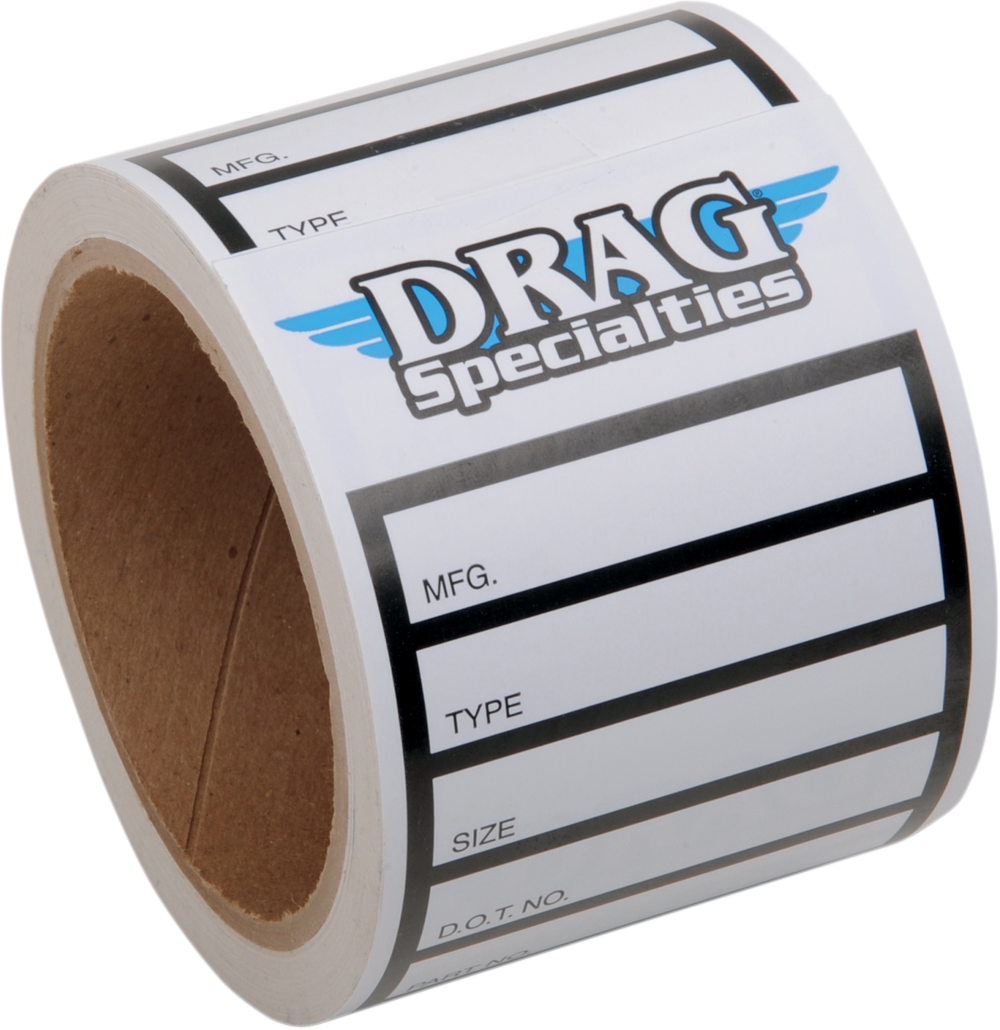 DRAG SPECIALTIES Tire Labels - 100 Peice 9904-0943
