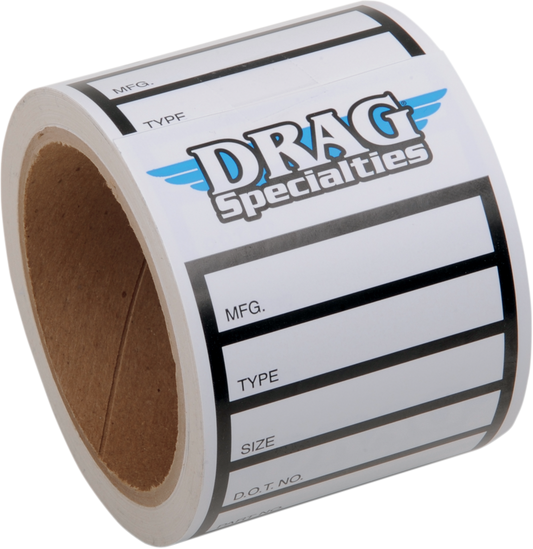 DRAG SPECIALTIES Tire Labels - 100 Peice 9904-0943