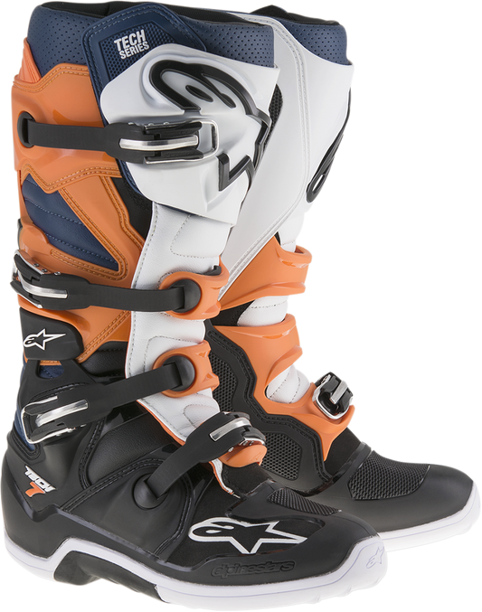 ALPINESTARS Tech 7 Enduro Boots - Black/Orange/White - US 10 2012114-1427-10