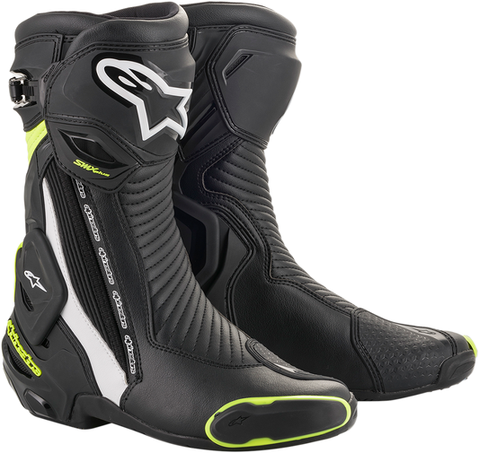 ALPINESTARS SMX+ Boots - Black/White/Yellow Fluorescent - US 10.5 / EU 45 2221019-125-45
