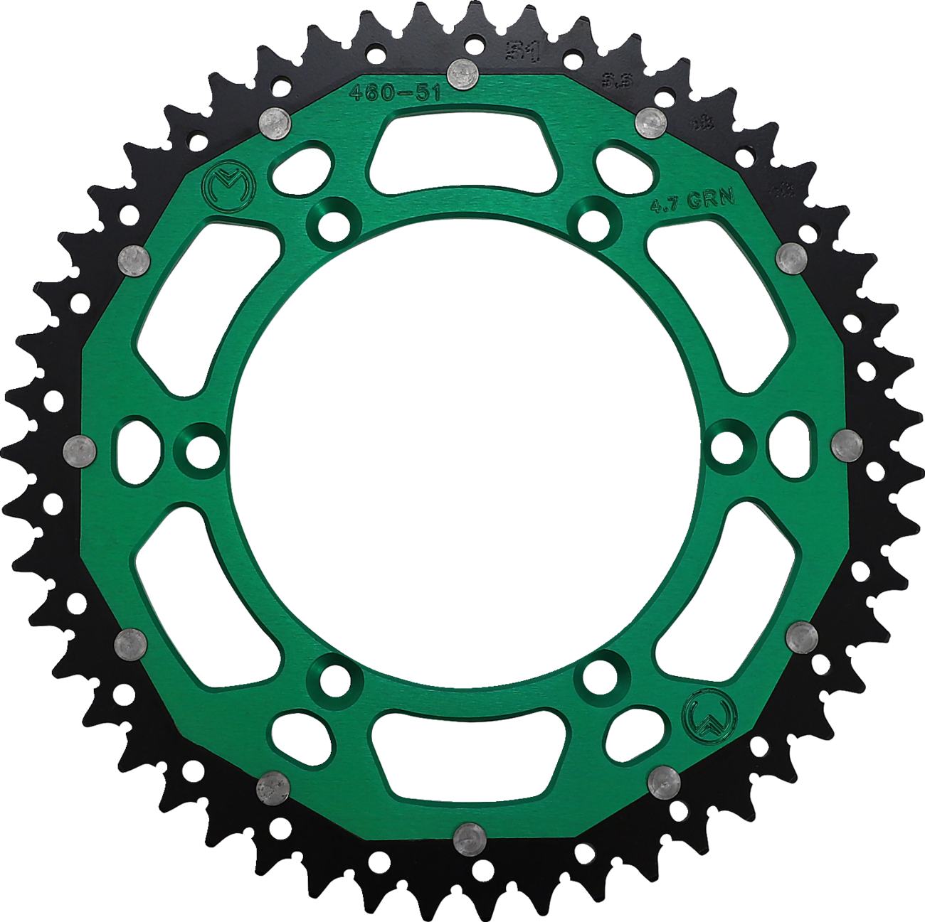 MOOSE RACING Dual Sprocket - Green - 51 Tooth 1210-460-51-15X