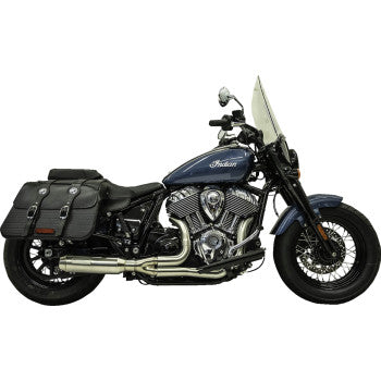 BASSANI XHAUST  2-into-1 Exhaust System with Super Bike Muffler - Stainless Steel - Black for Indian Super Chief  2022-2023 8H12SS