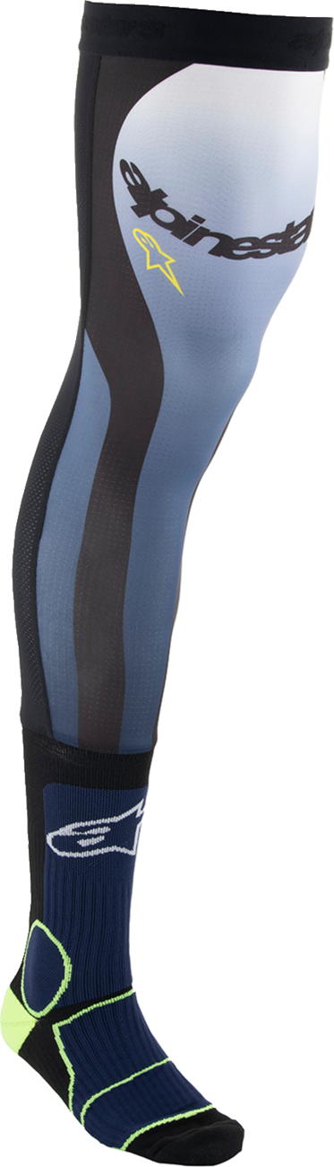 ALPINESTARS Knee Brace Socks - Navy/Black/Yellow - Large/XL 4701324-7455-LX