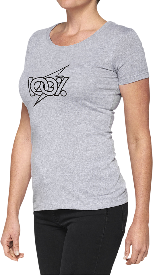 100% Women's Fioki T-Shirt - Heather Gray - Small 28107-188-10
