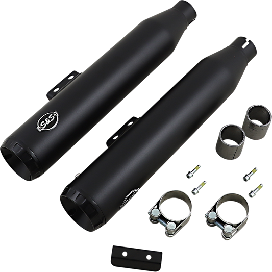 S&S CYCLE Grand National Slip-On Mufflers - Black 550-0754B