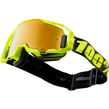 100% ARmatic Goggle - Neon Yellow - True Gold Mirror Lens  50060-00004