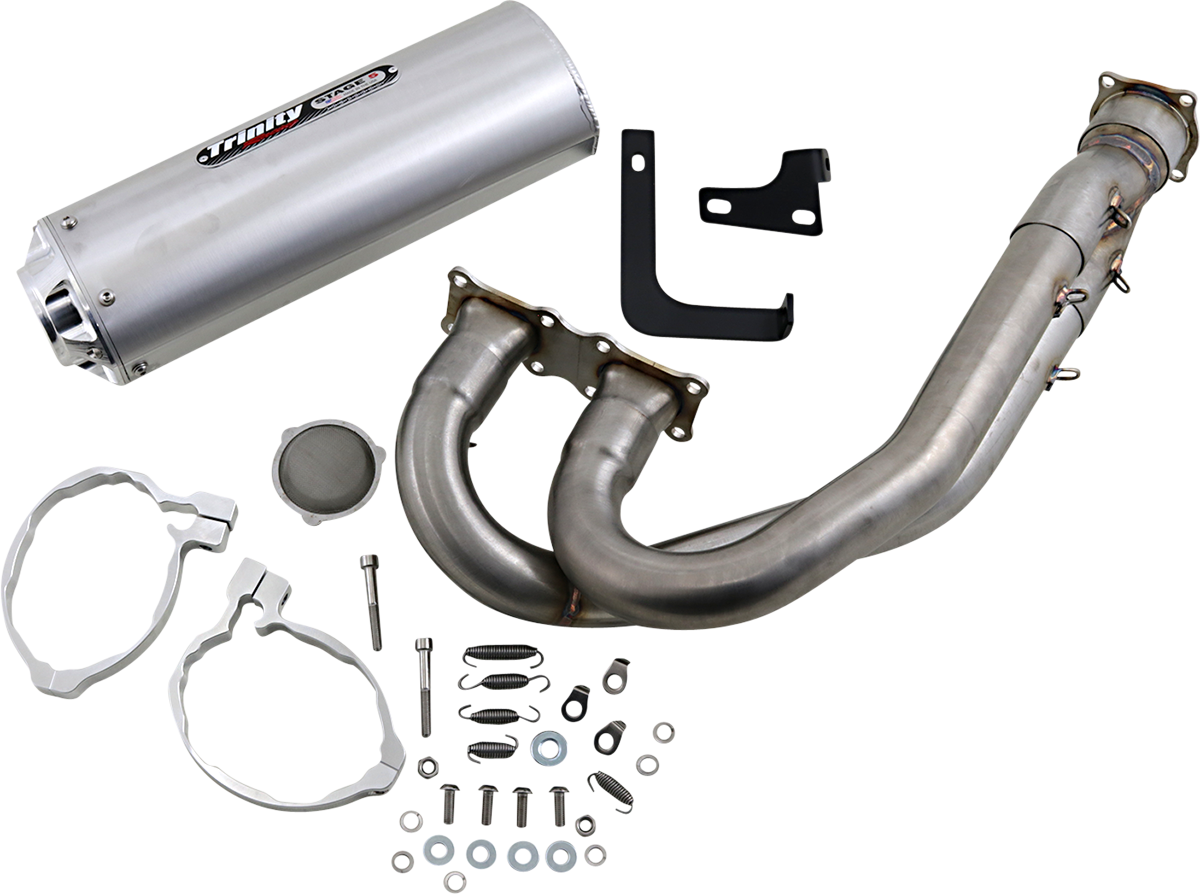 TRINITY RACING Exhaust - Brushed - KRX1000 TR-4177F