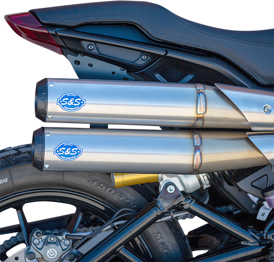 S&S CYCLE Grand National 2:2 50 State Exhaust - Stainless Steel  Indian FTR 1200 S  2019-2022 550-0950B