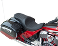 DRAG SPECIALTIES Low Profile Touring Seat - Double Diamond - Black Stitch - Solar Reflective - '14-'22 Indian 0810-2274