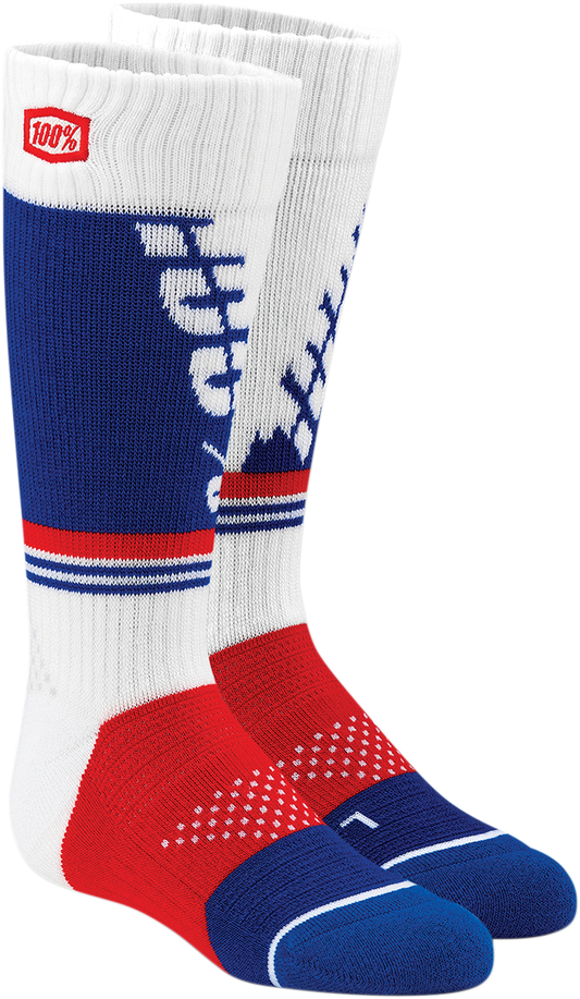 100% Youth Torque Socks - White - Large/XL 24107-000-18