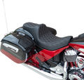 DRAG SPECIALTIES Predator III Seat - Double Diamond - Silver Stitching - Vinyl - '14-'22 Indian 0810-2263