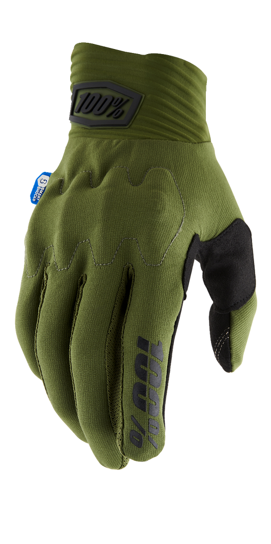 100% Cognito Smart Shock Gloves - Army Green/Black - Small 10014-00025