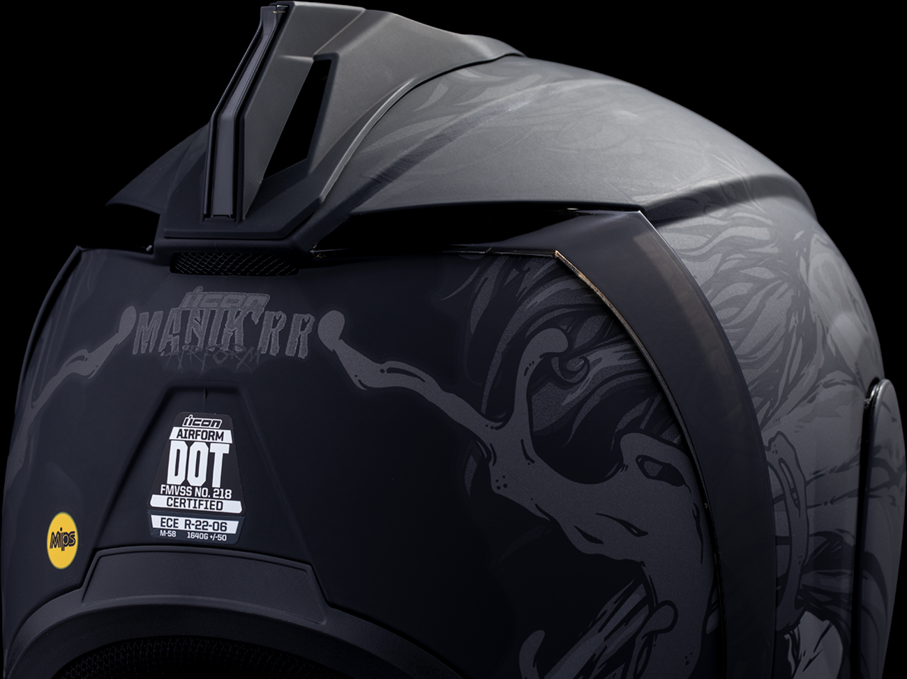 ICON Airform™ Helmet - Manik'RR - MIPS® - Dark Black - 3XL 0101-17009