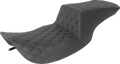SADDLEMEN Step-Up Seat - Full Lattice Stitch - Black - FLH 897-06-195