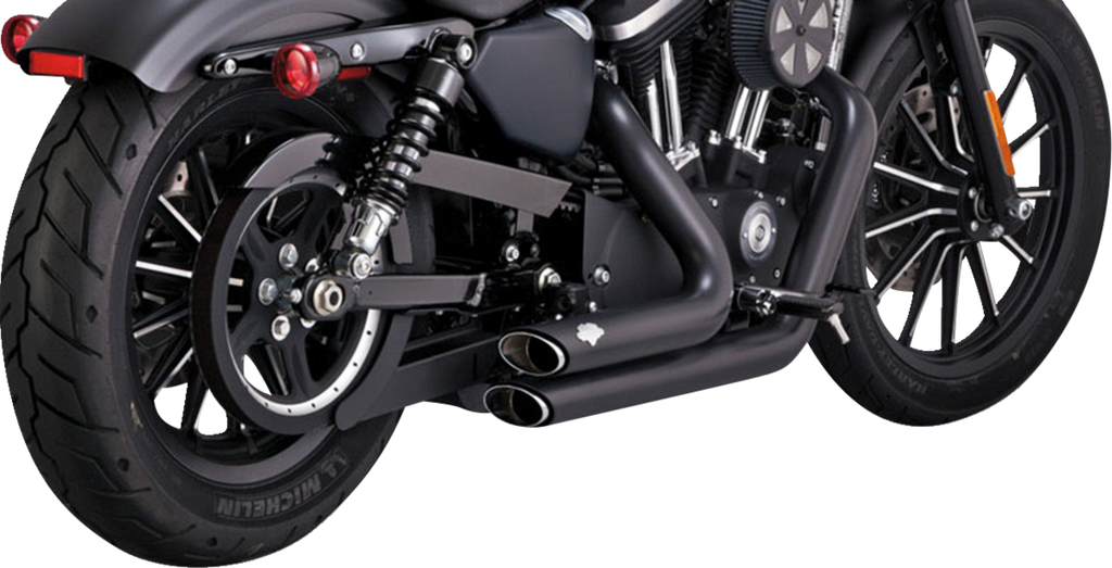 VANCE & HINES Shortshots Staggered Exhaust System - Black Iron 883 /1200 47329