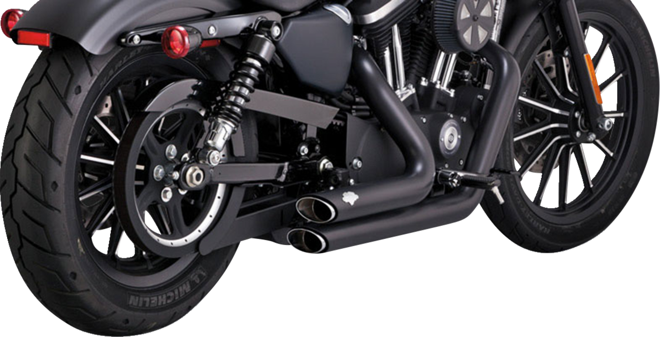 VANCE & HINES Shortshots Staggered Exhaust System - Black Iron 883 /1200 47329