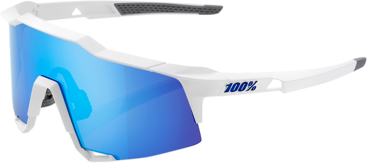 100% Speedcraft Sunglasses - White - Blue Mirror 60007-00012