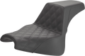 SADDLEMEN Step-Up Seat - Front Lattice Stitch - Black - FXFB 818-28-172
