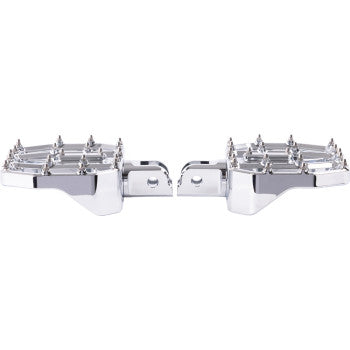 THRASHIN SUPPLY CO. Mini Aggressor Floorboards - Chrome - Front TSC-2031-5-SF