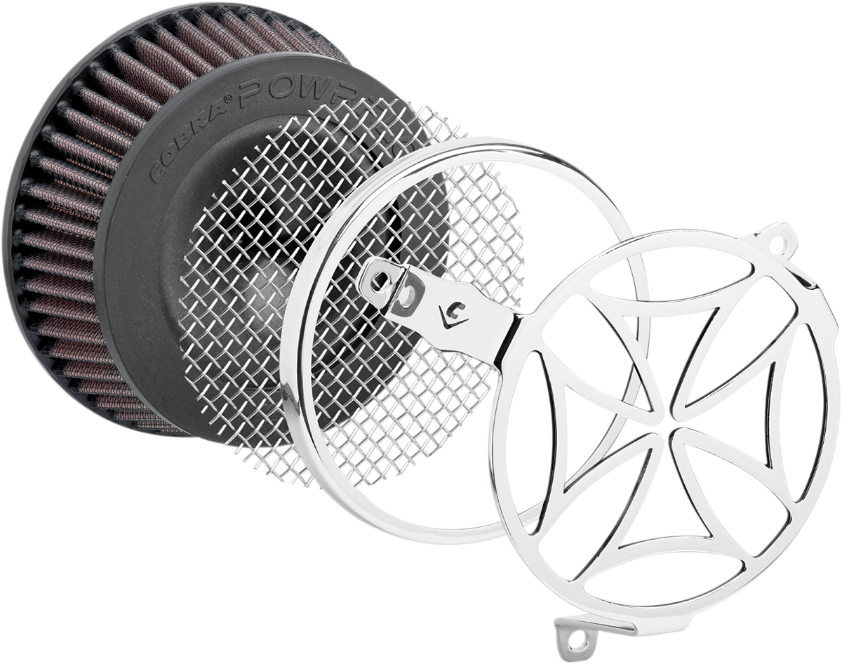 COBRA Cross Air Filter - Chrome 606-0102-02