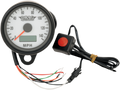 DRAG SPECIALTIES 2.4" MPH Programmable Mini Electronic Speedometer with Odometer/Tripmeter - Matte Black - White Face 21-6893BDSWNU
