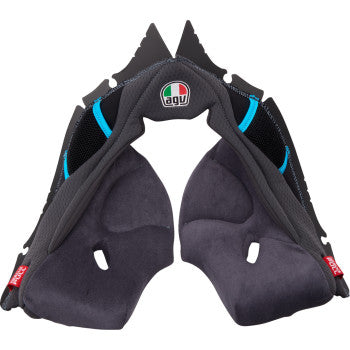 AGV Pista GP RR Cheek Pads - Gray/Cyan - Small 201850005623GS