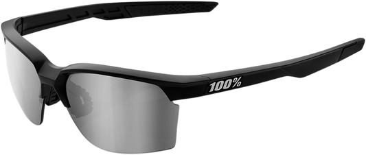 100% Sportcoupe Sunglasses - Black - Silver Mirror 61020-019-76