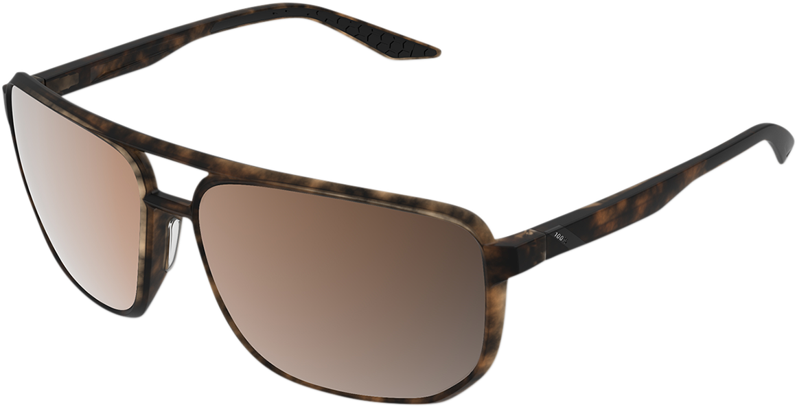 100% Konnor Aviator Sunglasses - Square - Havana - Bronze Polarized 61043-089-49