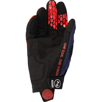 ALPINESTARS Pro-Dura Gloves - Navy/Hot Orange/White - Small 3560425-7162-S