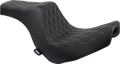 DRAG SPECIALTIES Predator III Seat - Double Diamond - Black w/ Silver Stitching - FL/FX '18-'22 0802-1493