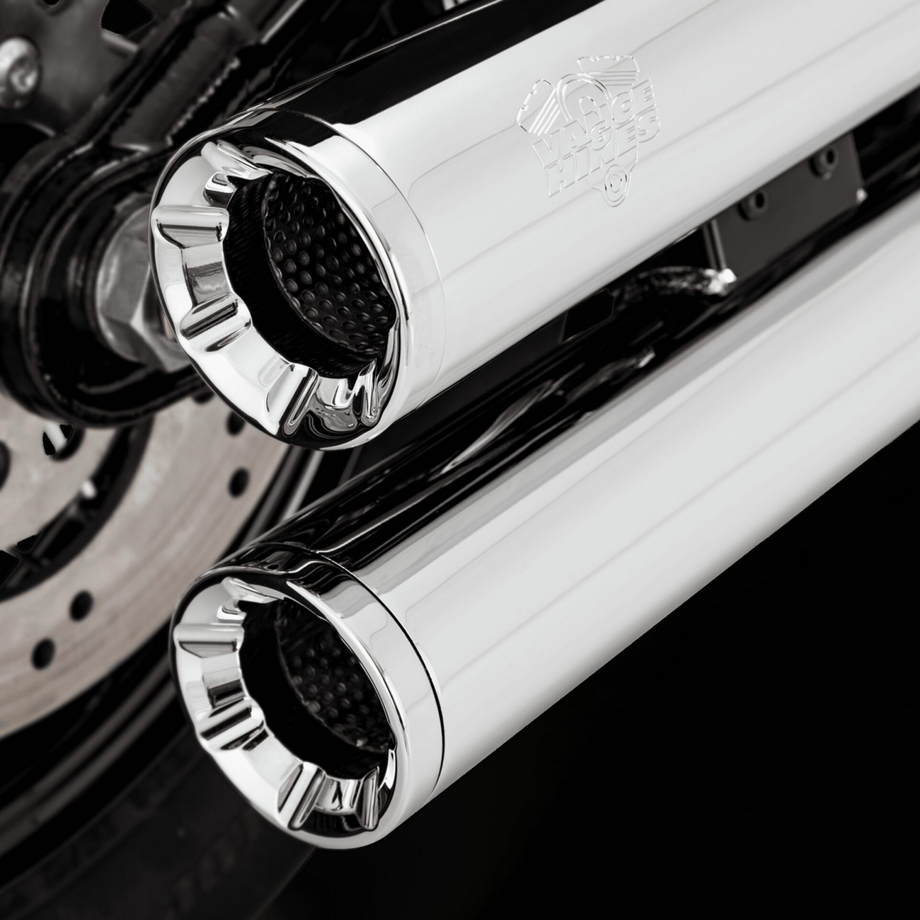 VANCE & HINES Eliminator 300 Slip-On Mufflers - Chrome Softail  2018-2022  16312