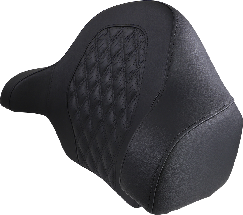 SADDLEMEN Tour-Pak Backrest Pad - RoadSofa - Lattice Stitched Seat - Black - FL '14-'23 814-07-TPACK-LS