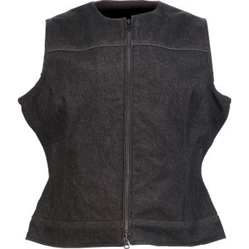 Z1R Women's Denim Vest - Black - 3W 2831-0113