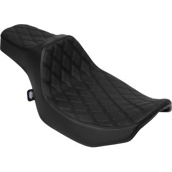 LEMANS CORPORATION Extended Reach Predator III Set - Vinyl - Black Double Diamond Stitch - FLH/FLT '23-'24 4706B