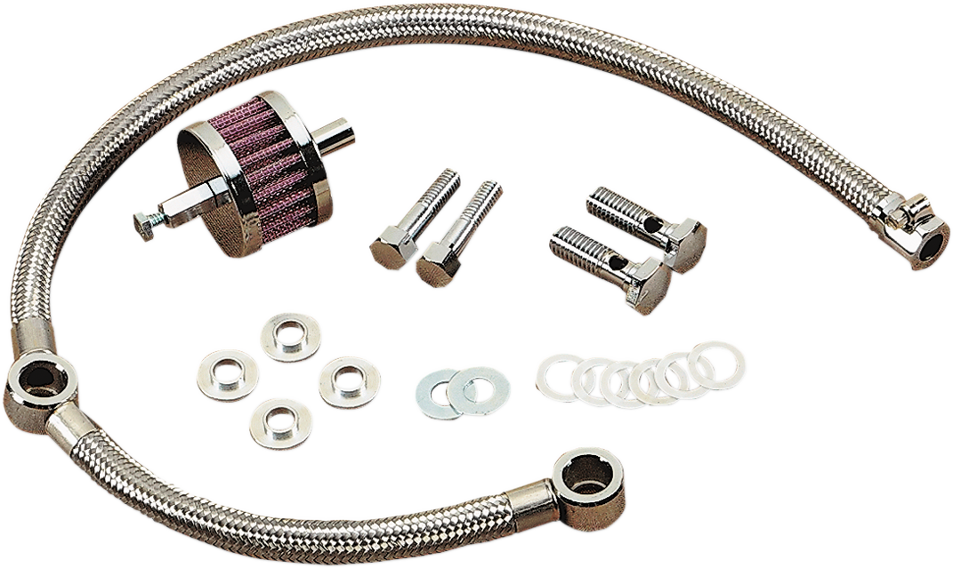 DRAG SPECIALTIES Stainless Steel Breather for '93-'17 Big Twin 289118-BC736