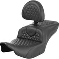 SADDLEMEN Roadsofa™ Seat - with Backrest - Honeycomb - FLTR/FLHX '23-'24 823-07-189B0