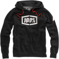 100% Syndicate Fleece Zip-Up Hoodie - Heather Black/White - Large 20032-00002