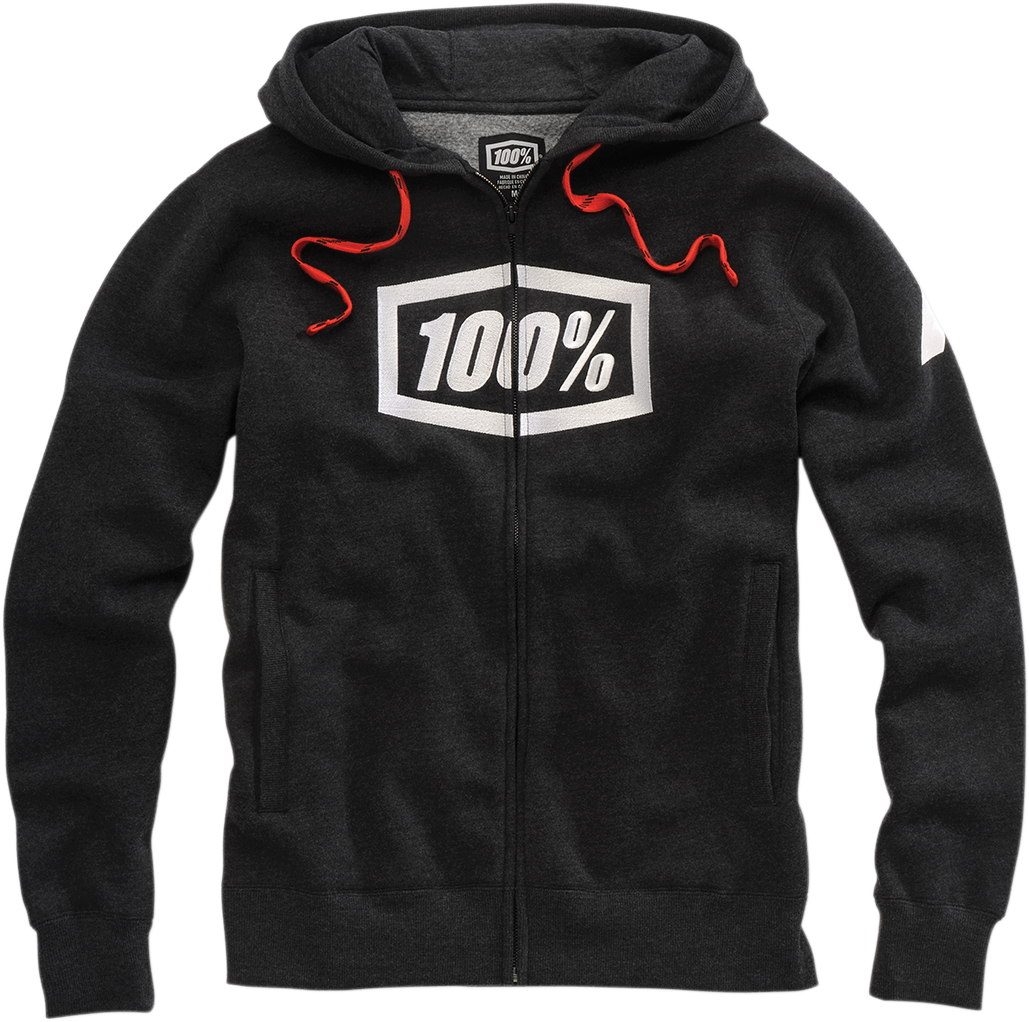 100% Syndicate Fleece Zip-Up Hoodie - Heather Black/White - Large 20032-00002