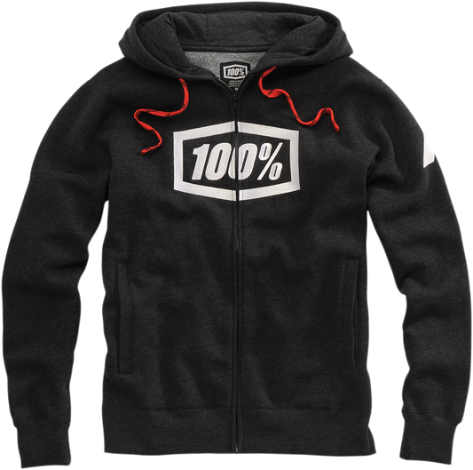 100% Syndicate Fleece Zip-Up Hoodie - Heather Black/White - Medium 20032-00001