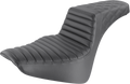 SADDLEMEN Step-Up Seat - Front Tuck-n-Roll/Rear Lattice Stitch - Black 818-33-176