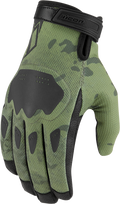 ICON Hooligan™ CE Gloves - Green Camo - Large 3301-4404