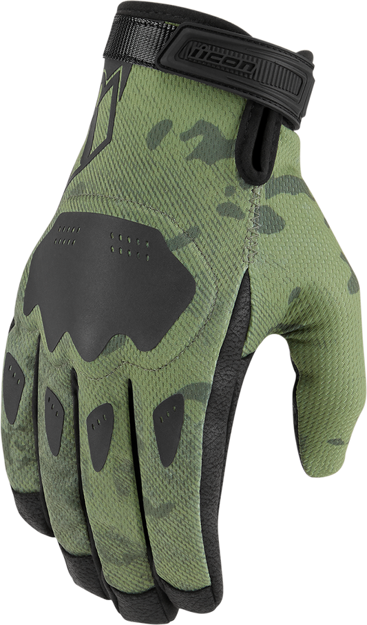 ICON Hooligan™ CE Gloves - Green Camo - Large 3301-4404