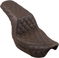 SADDLEMEN Step-Up Seat - Full Lattice Stitch - Brown - Dyna 806-04-175BR