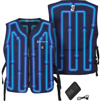 GERBING HEATED CLOTHING 5V Touch Button Circulatory Cooling Vest - Blue GER-CV-7V-OS