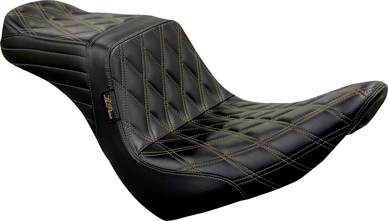 LE PERA Tailwhip Seat - Diamond w/ Chestnut Stitching - Black - FXLR/FLSB '18-'22 LYR-580DD-CHET