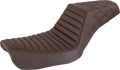 SADDLEMEN Step-Up Seat - Front Tuck-n-Roll/Rear Lattice Stitch - Brown - FXD 804-04-176BR