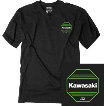 FACTORY EFFEX Kawasaki Octagon T-Shirt - Heather Black - Large 27-87114