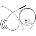 FAT BAGGERS INC. EZ Install Kit - 11" Handlebars - Upper Clutch - Full Length - Braided Stainless Steel/Chrome 249011-C