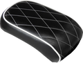 LE PERA Bare Bones Pillion Pad - Diamond - Black w/ White Stitch - Softail '08-'17 LXE-007PDMWTP