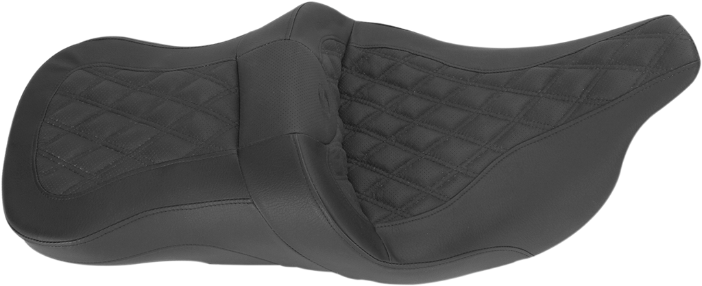 SADDLEMEN Roadsofa Seat - without Backrest - Full Lattice Stitch - Heated - '99-07 FLH 897-06-182HCT